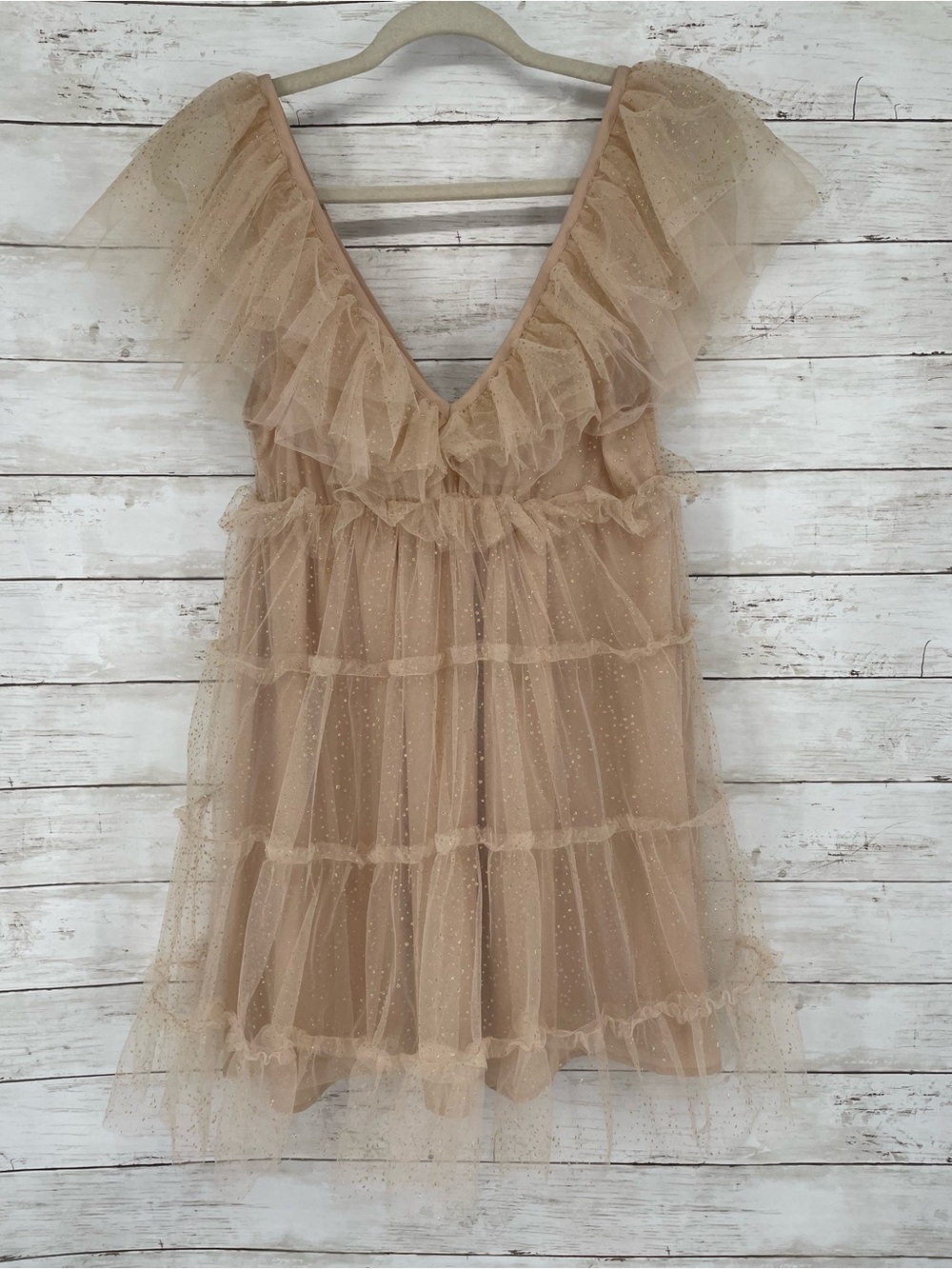 Show Me Your Mumu Miranda Dress Sparkle Dust Tulle Ruffle Mini Dress M Coquette - Picture 3 of 9
